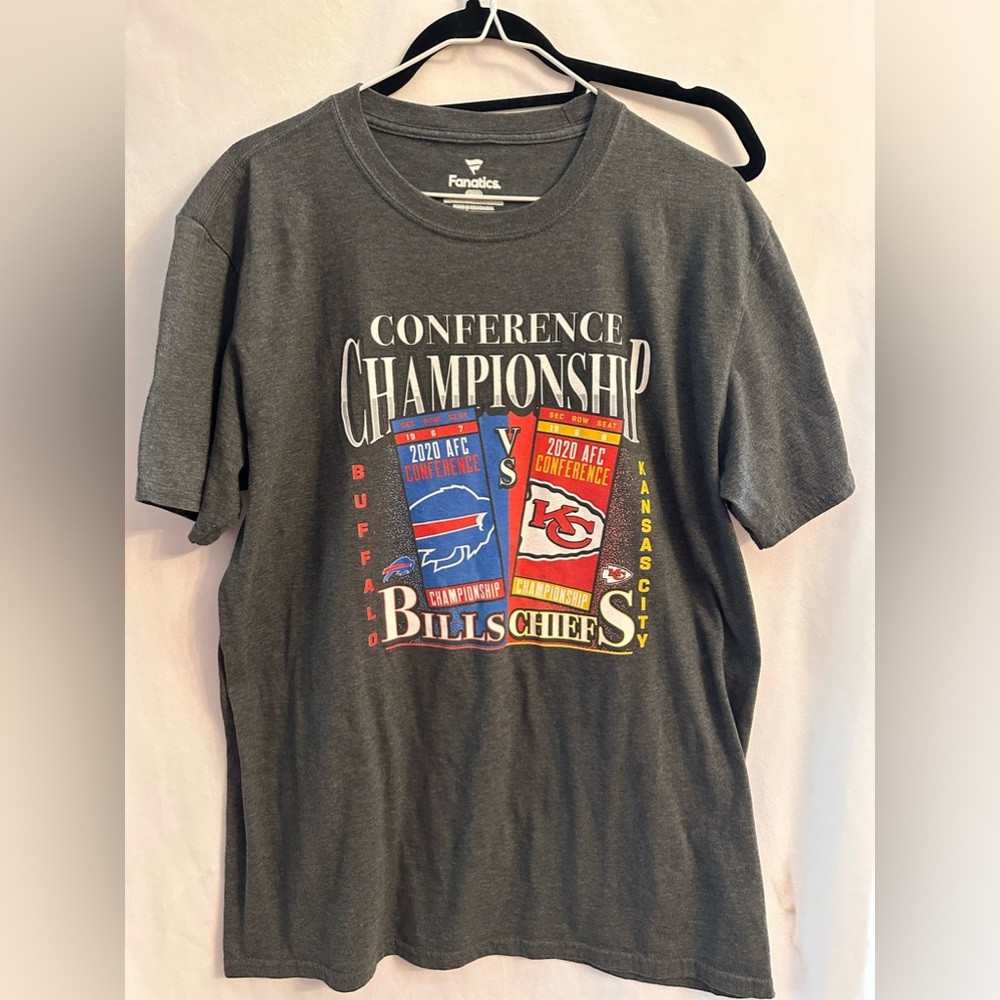 BUFFALO BILLS AT KANSAS CITY CHIEFS NEW FANATICS 2020 TICKET CHAMPIONSHIP SHIRT